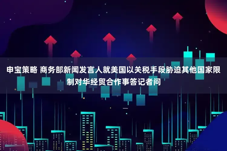 申宝策略 商务部新闻发言人就美国以关税手段胁迫其他国家限制对华经贸合作事答记者问